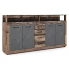 BLAGO Fiókos Komód 190 cm Sötét Tölgy/Fekete