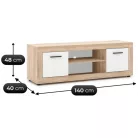 BLAGO TV szekrény 140 cm Sonoma tölgy/fehér