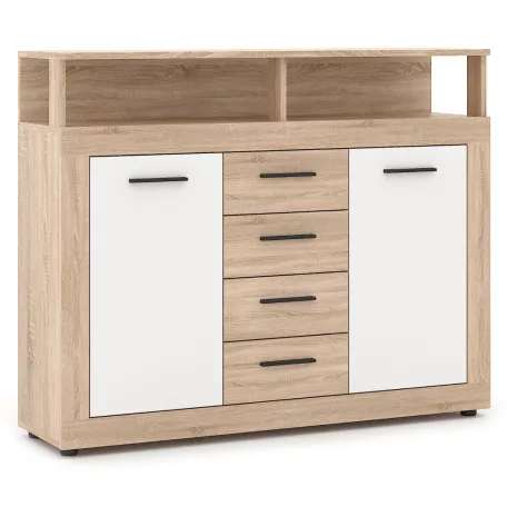 BLAGO MIDI B Fiókos Komód 119.5 cm Sonoma Tölgy/Fehér