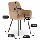 BRESSO bézs bársony szék