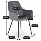 BRESSO szürke bársony szék