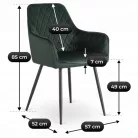 BRESSO Zöld Bársony Szék