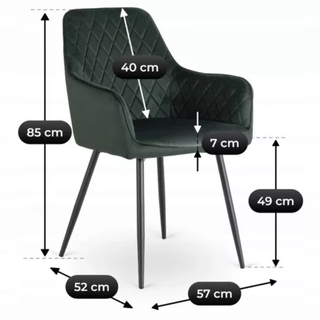 BRESSO Zöld Bársony Szék