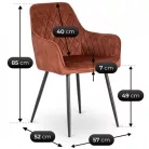 BRESSO Vörös Bársony Szék