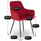 BRESSO Burgundi Bársony Szék