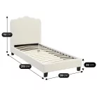 Ágy 90x200 CRATER krémszínű Boucle