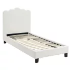 Ágy 90x200 CRATER krémszínű bársony