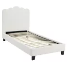 Ágy 90x200 CRATER krémszínű szövettel