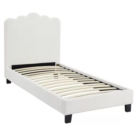 Ágy 90x200 CRATER krémszínű szövettel