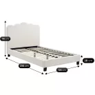 Ágy 90x200 CRATER krémszínű szövettel