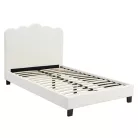 Ágy 120x200 CRATER krémszínű szövettel