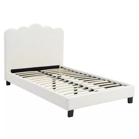 Ágy 120x200 CRATER krémszínű szövettel