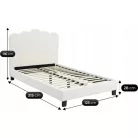 Ágy 120x200 CRATER krémszínű szövettel