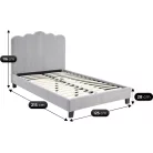 Ágy 120x200 CRATER szürke szövetből