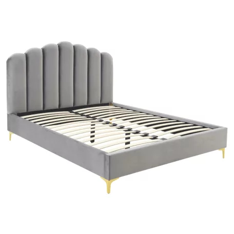 Ágy 160x200 GEMINI szürke bársony