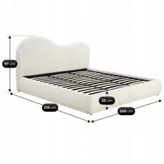 TALINN 180x200 Ágyneműtartós krémszínű Boucle