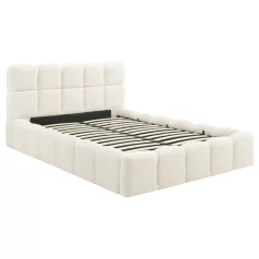 Ágy 140x200 MURCJA tárolóval Krémszínű Boucle
