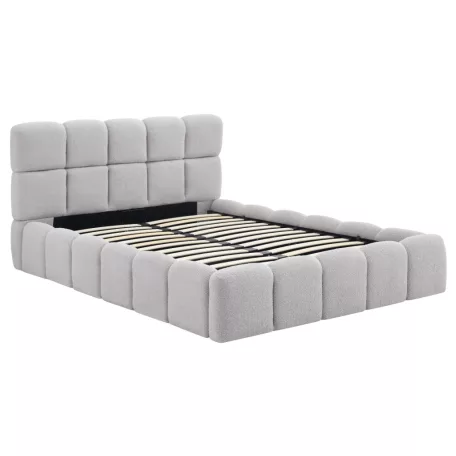 Ágy 140x200 MURCJA tárolóval szürke Boucle