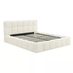 Ágy 160x200 MURCJA tárolóval Krémszínű Boucle