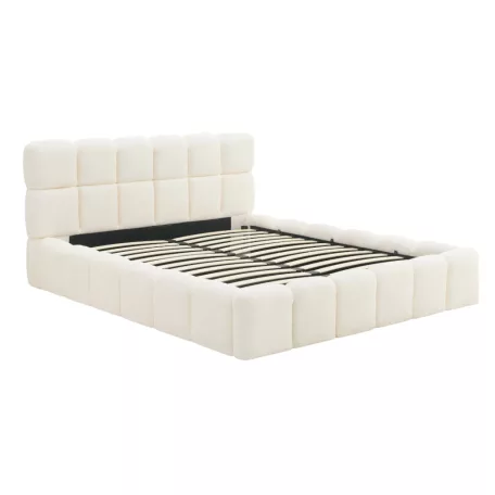 Ágy 160x200 MURCJA tárolóval Krémszínű Boucle