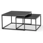 Tenor, dohányzóasztal készlet, fekete, fém