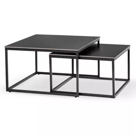 Tenor, dohányzóasztal készlet, fekete, fém