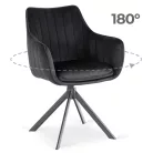 MUMBAI forgószék fekete bársonyból