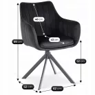 MUMBAI forgószék fekete bársonyból