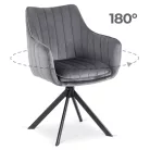 MUMBAI 2 szürke bársony forgószék