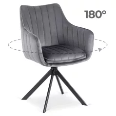 MUMBAI 2 szürke bársony forgószék