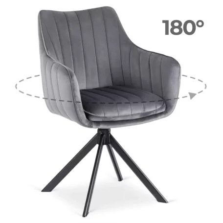 MUMBAI 2 szürke bársony forgószék