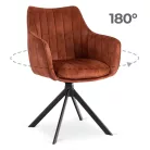 MUMBAI piros bársony forgószék