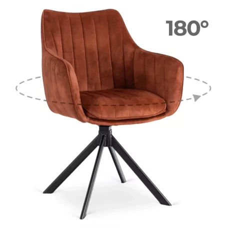 MUMBAI piros bársony forgószék