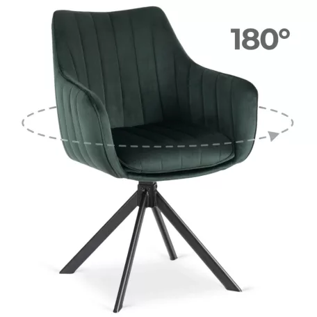 MUMBAI Bársony Forgószék Zöld