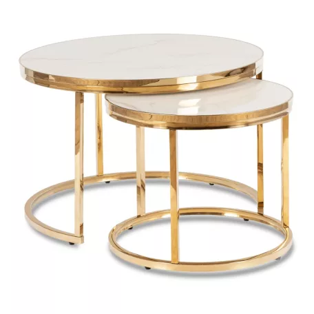 Aron, dohányzóasztal készlet, arany, fém