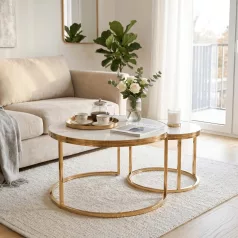 Aron, dohányzóasztal készlet, arany, fém