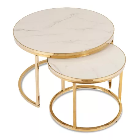 Aron, dohányzóasztal készlet, arany, fém