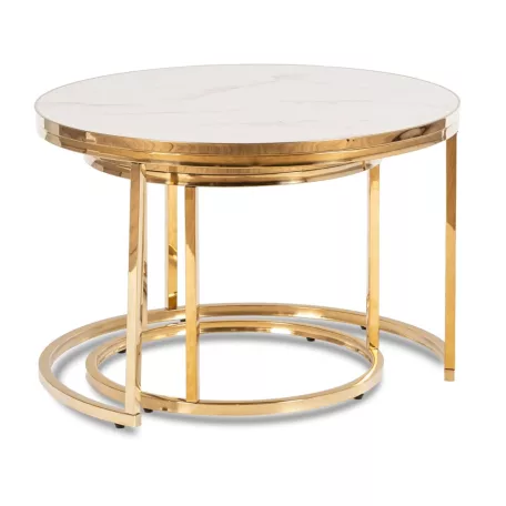 Aron, dohányzóasztal készlet, arany, fém