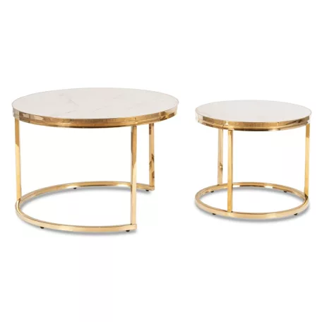 Aron, dohányzóasztal készlet, arany, fém