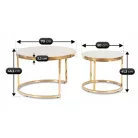 Aron, dohányzóasztal készlet, arany, fém