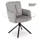 JUNE szürke kordbársony forgószék nappaliba