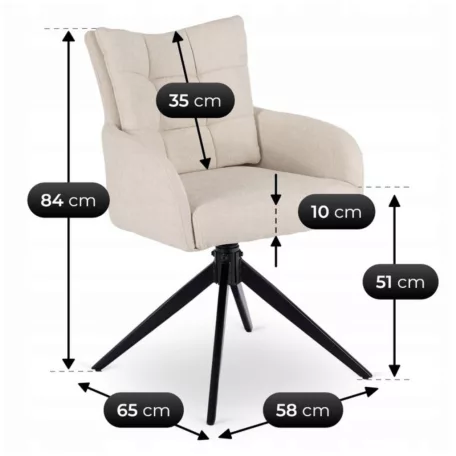 JULY krémszínű forgószék nappaliba