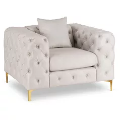 SORRENTO 1S Krémszínű Bársony Fotel