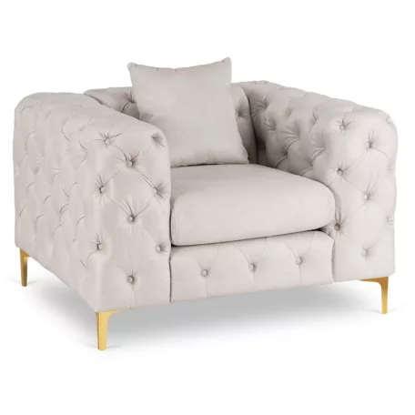 SORRENTO 1S Krémszínű Bársony Fotel