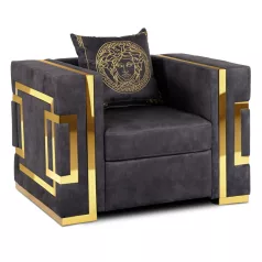 PALLAZO 1S Fotel Fekete/Arany