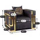 PALLAZO 1S Fotel Fekete/Arany