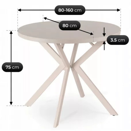 DORIAN Kihúzható asztal 80-160 cm Kasmír