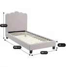 Ágy 90x200 KRÁTER szürke boucle