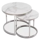 AMARA Fehér Márvány/Ezüst Kerámia Asztalgarnitúra