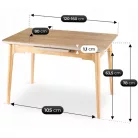 SAMER Kihúzható Kerámia Asztal 120-160 cm Tölgyfa